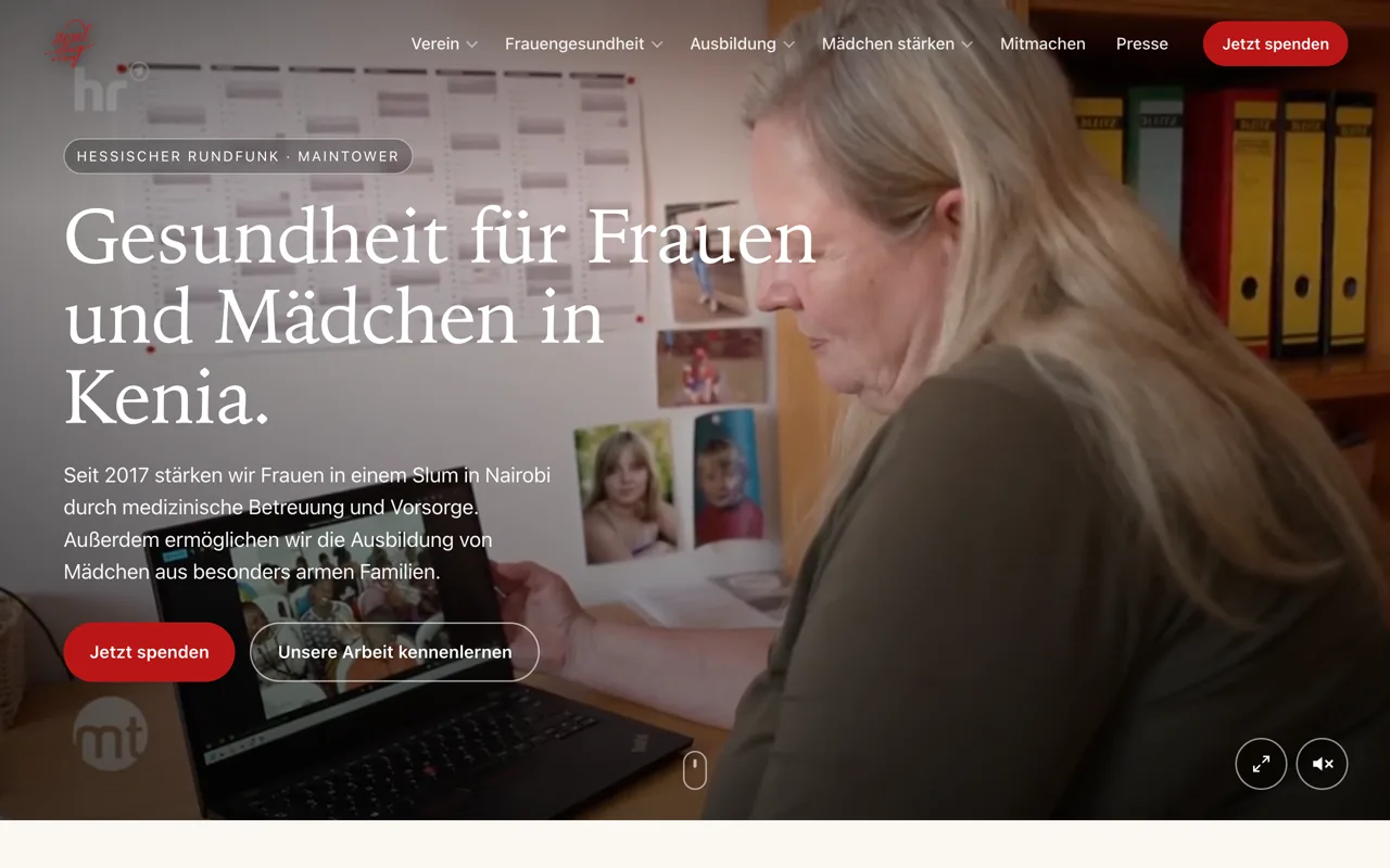 Website Social Bag e.V., Startseite